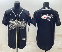 Nike New England Patriots Blank Black Reflective Logo Authentic Stitched baseball Jersey
