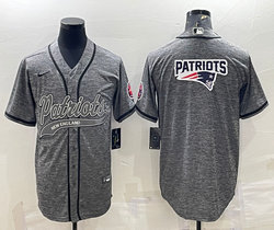 Nike New England Patriots Hemp grey Joint Big Logo Authentic Stitched baseball jersey