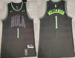 Nike New Orleans Pelicans #1 Zion Williamson City 2023-24 With Advertising Authentic Stitched NBA Jersey