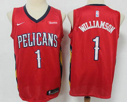 Nike New Orleans Pelicans #1 Zion Williamson Red 20-21 Game With Advertising Authentic Stitched NBA Jersey