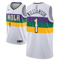 Nike New Orleans Pelicans #1 Zion Williamson White Game City Authentic Stitched NBA Jersey