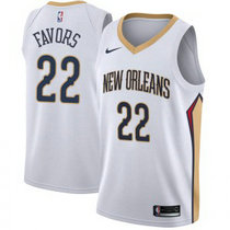 Nike New Orleans Pelicans #22 Derrick Favors White Game Authentic Stitched NBA Jersey