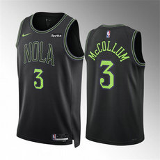 Nike New Orleans Pelicans #3 C.J. McCollum 2024 Black City With Advertising Stitched NBA Jersey
