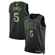 Nike New Orleans Pelicans #5 Herbert Jones 2024 Black City With Advertising Stitched NBA Jersey