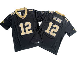 Nike New Orleans Saints #12 Chris Olave Black 2023 F.U.S.E Authentic Stitched NFL Jersey