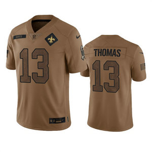 Nike New Orleans Saints #13 Michael Thomas 2023 Brown Salute To Service Authentic Stitched NFL Jersey