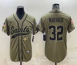 Nike New Orleans Saints #32 Tyrann Mathieu 2022 Salute To Service Joint baseball jersey