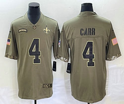 Nike New Orleans Saints #4 Derek Carr 2022 salute to service Authentic Stitched NFL Jersey