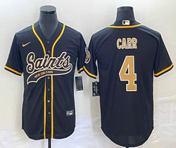 Nike New Orleans Saints #4 Derek Carr Black Joint Authentic Stitched baseball jersey