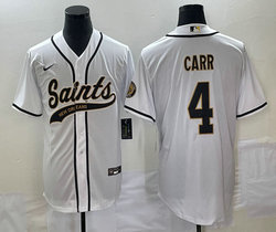 Nike New Orleans Saints #4 Derek Carr White Joint Authentic Stitched baseball jersey