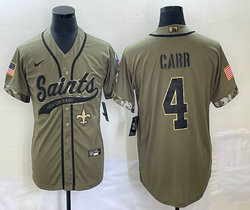 Nike New Orleans Saints #4 Derek Carr salute to service Joint Authentic Stitched baseball jersey