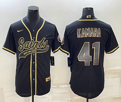 Nike New Orleans Saints #41 Alvin Kamara Black Gold Joint Authentic Stitched baseball jersey