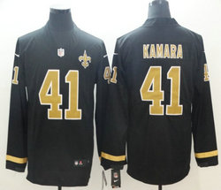 Nike New Orleans Saints #41 Alvin Kamara Black Long sleeve Authentic stitched NFL jersey