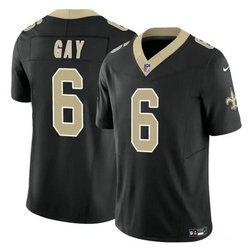 Nike New Orleans Saints #6 Willie Gay Black 2023 F.U.S.E Stitched Football Jersey