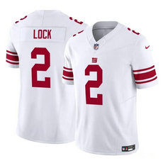 Nike New York Giants #2 Drew Lock White 2023 F.U.S.E. Authentic Stitched NFL Jersey