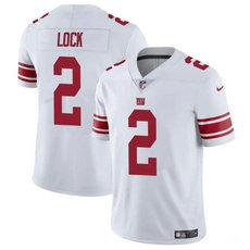 Nike New York Giants #2 Drew Lock White Vapor Untouchable Authentic Stitched NFL Jersey