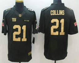 Nike New York Giants #21 Landon Collins Anthracite Gold Salute to Service Authentic stitched NFL jersey