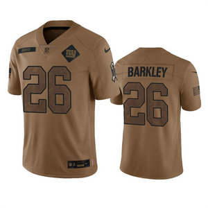Nike New York Giants #26 Saquon Barkley 2023 Brown Salute To Service Authentic Stitched NFL Jersey