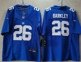 Nike New York Giants #26 Saquon Barkley Blue 2023 F.U.S.E Authentic Stitched NFL Jersey