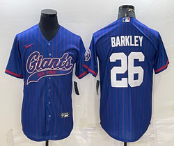 Nike New York Giants #26 Saquon Barkley Blue Joint Authentic Stitched baseball jersey