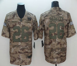 Nike New York Giants #26 Saquon Barkley Camo Limited 2018 Salute To Service Authentic Stitched NFL Jersey
