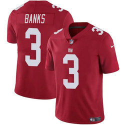 Nike New York Giants #3 Deonte Banks Red Vapor Untouchable Authentic Stitched NFL Jersey