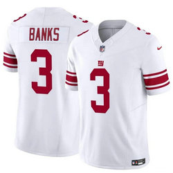 Nike New York Giants #3 Deonte Banks White F.U.S.E Authentic Stitched NFL Jersey
