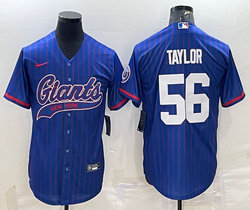 Nike New York Giants #56 Lawrence Taylor Blue Joint Authentic Stitched baseball jersey