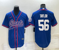 Nike New York Giants #56 Lawrence Taylor Blue Joint adults Authentic Stitched baseball jersey