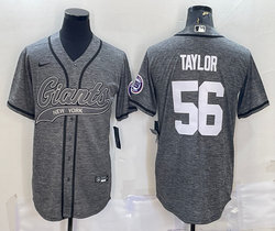 Nike New York Giants #56 Lawrence Taylor Hemp grey Joint Authentic Stitched baseball jersey