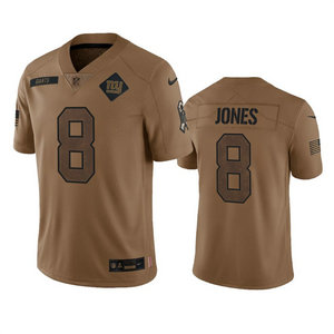 Nike New York Giants #8 Daniel Jones 2023 Brown Salute To Service Authentic Stitched NFL Jersey