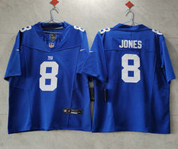 Nike New York Giants #8 Daniel Jones Blue 2023 F.U.S.E. Vapor Untouchable Limited Stitched Jersey