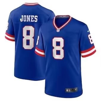 Nike New York Giants #8 Daniel Jones Blue 2022-23 Vapor Untouchable Authentic stitched NFL jersey
