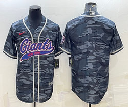 Nike New York Giants Grey Camo With Patch Joint Authentic Stitched baseball jersey