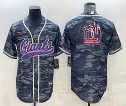 Nike New York Giants Grey Camo With team logo Joint Authentic Stitched baseball jersey