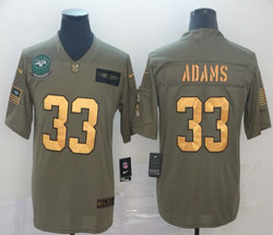 Nike New York Jets #33 Jamal Adams Olive Gold 2019 Salute to Service Authentic Stitched NFL jersey