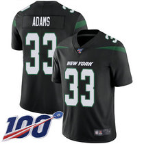 Nike New York Jets #33 Jamal Adams With NFL 100th Season Patch Black Vapor Untouchable Authentic Stitched NFL jersey