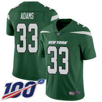 Nike New York Jets #33 Jamal Adams With NFL 100th Season Patch Green Vapor Untouchable Authentic Stitched NFL jersey