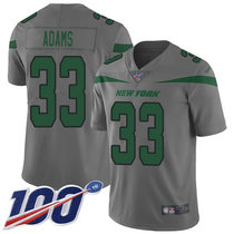 Nike New York Jets #33 Jamal Adams With NFL 100th Season Patch Grey Inverted Legend Vapor Untouchable Authentic Stitched NFL jersey