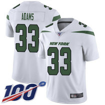 Nike New York Jets #33 Jamal Adams With NFL 100th Season Patch White Vapor Untouchable Authentic Stitched NFL jersey