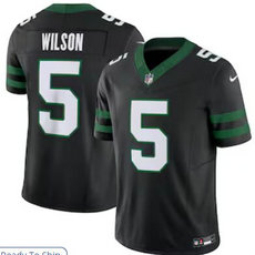 Nike New York Jets #5 Garrett Wilson Black 2024 Vapor Untouchable Stitched NFL Jersey