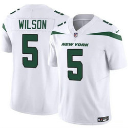 Nike New York Jets #5 Garrett Wilson White F.U.S.E Authentic Stitched NFL Jersey