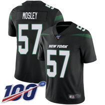 Nike New York Jets #57 C.J. Mosley With NFL 100th Season Patch Black Vapor Untouchable Authentic Stitched NFL jersey