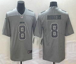 Nike New York Jets #8 Aaron Rodgers Grey Atmosphere Authentic Stitched NFL Jersey