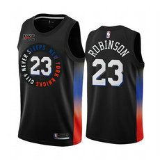 Nike New York Knicks #23 Mitchell Robinson 2020-21 City With Advertising Authentic Stitched NBA jersey