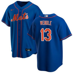 Nike New York Mets #13 Joey Wendle Blue Game Authentic Stitched MLB Jersey