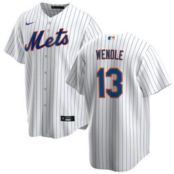 Nike New York Mets #13 Joey Wendle White Game Authentic Stitched MLB Jersey