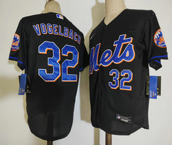 Nike New York Mets #32 Daniel Vogelbach Black Flexbase Authentic Stitched MLB Jersey