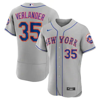 Nike New York Mets #35 Justin Verlander Gray Flexbase Authentic Stitched MLB Jersey