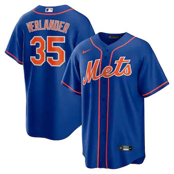 Nike New York Mets #35 Justin Verlander Royal Game Authentic Stitched MLB Jersey
